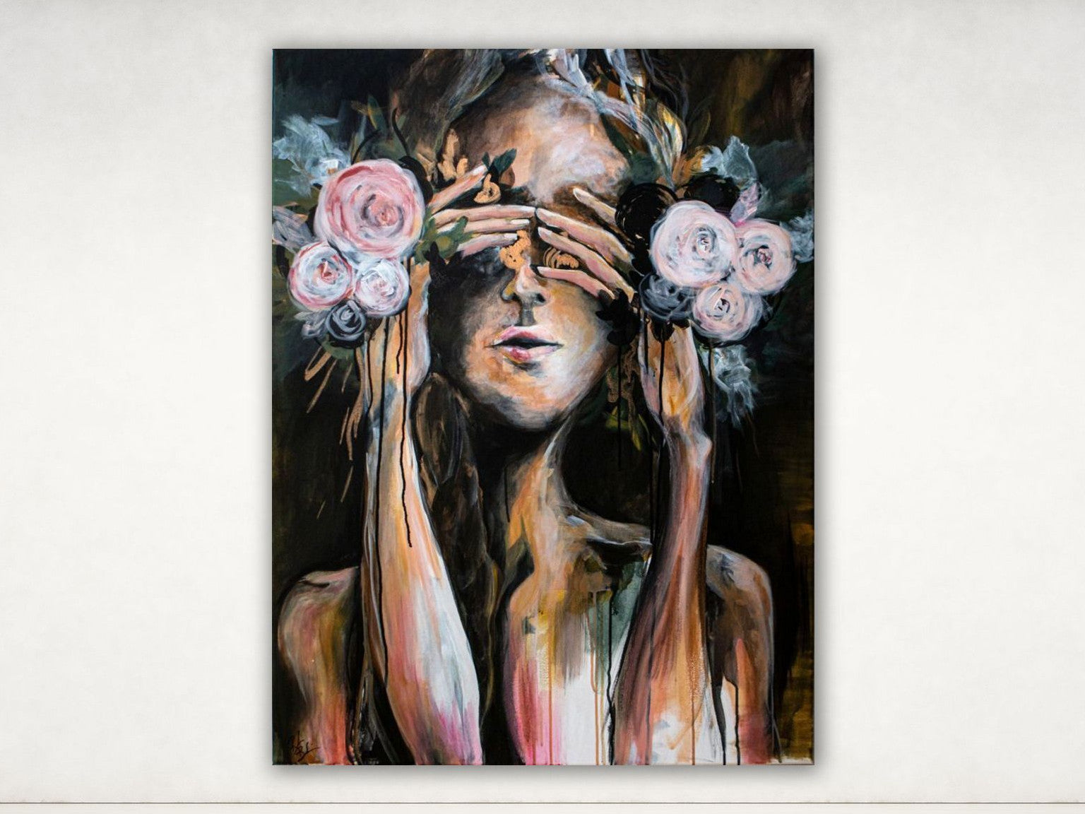 Contemporary art prints, floral rose paintings watercolor art prints for sale